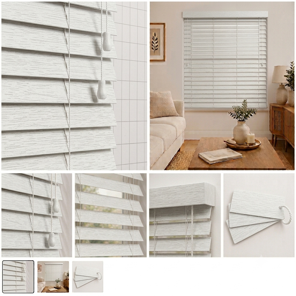 Mineral 50mm faux wood Venetian blind by Woodhaus