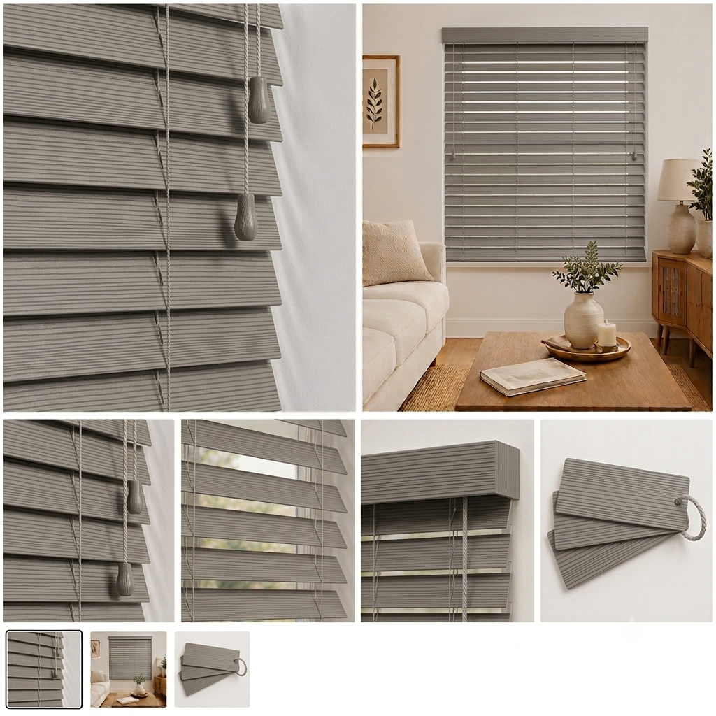 Java 50mm faux wood Venetian blind by Woodhaus