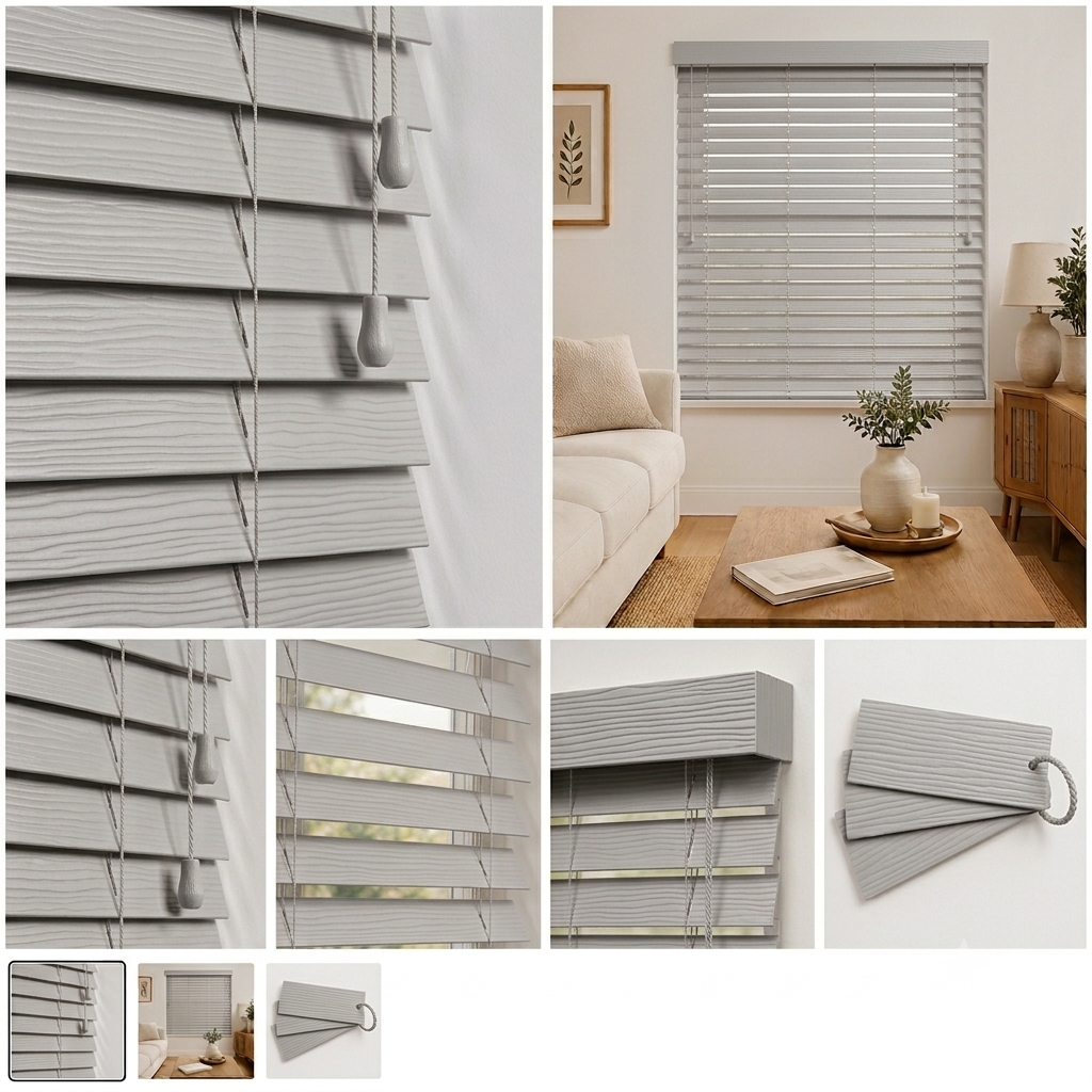 Fossil 50mm faux wood Venetian blind by Woodhaus