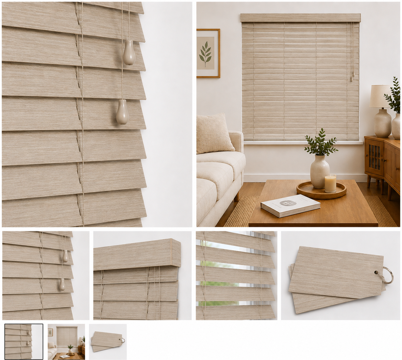 Driftwood 50mm genuine basswood Venetian blind by Woodhaus